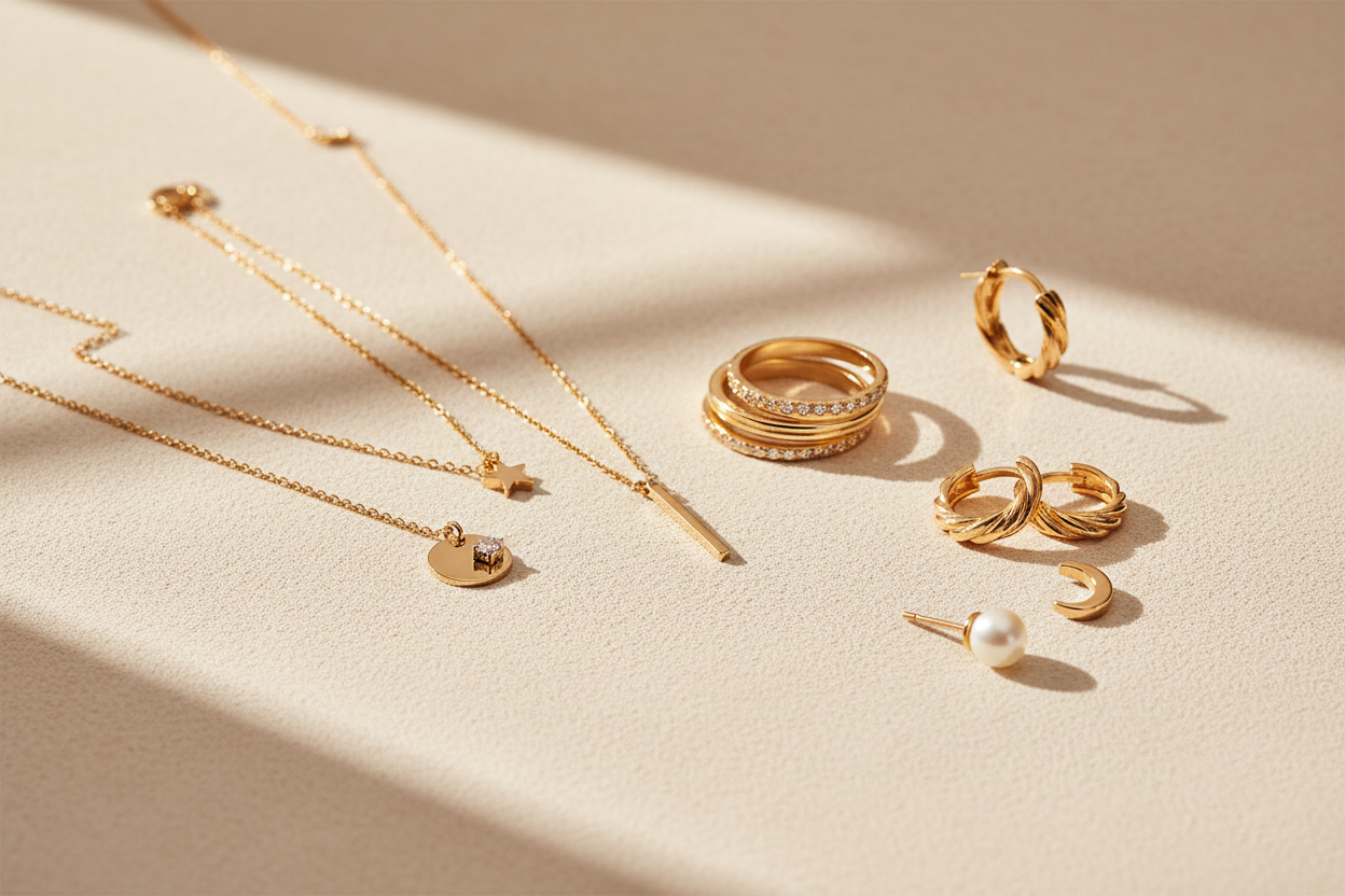 Elegant gold jewellery hero banner